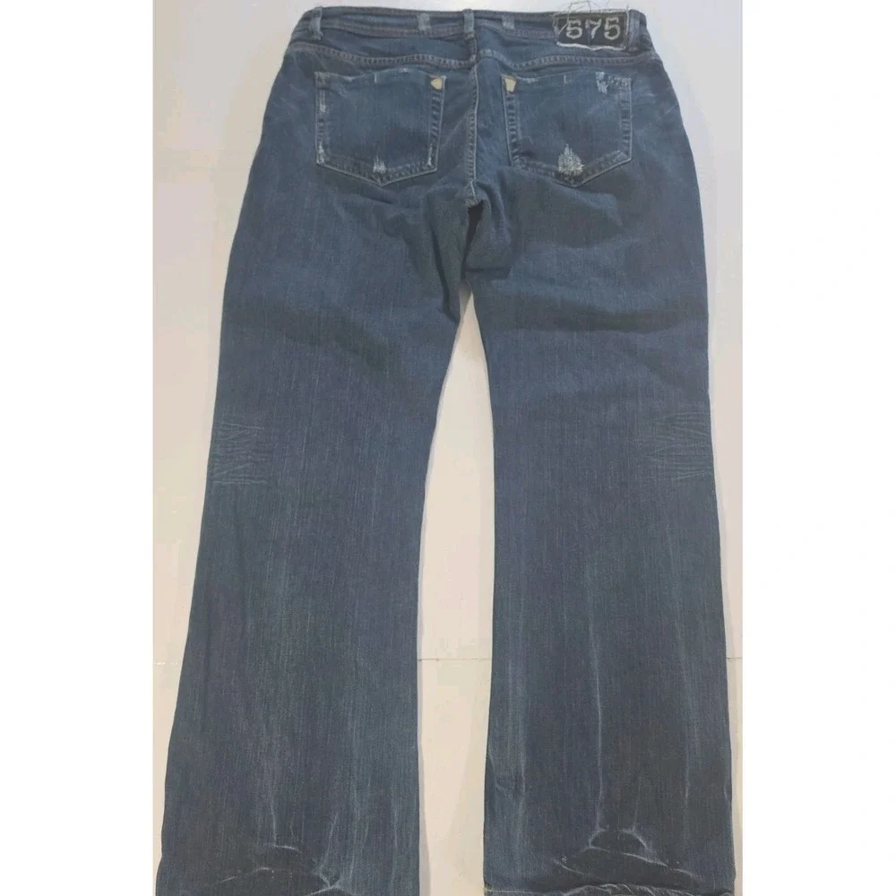 Vintage 575 Denim Chris Mens 38x32 Heavy Distressed Bootcut Flare Jeans Y2K USA